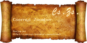 Csernyi Zsombor névjegykártya